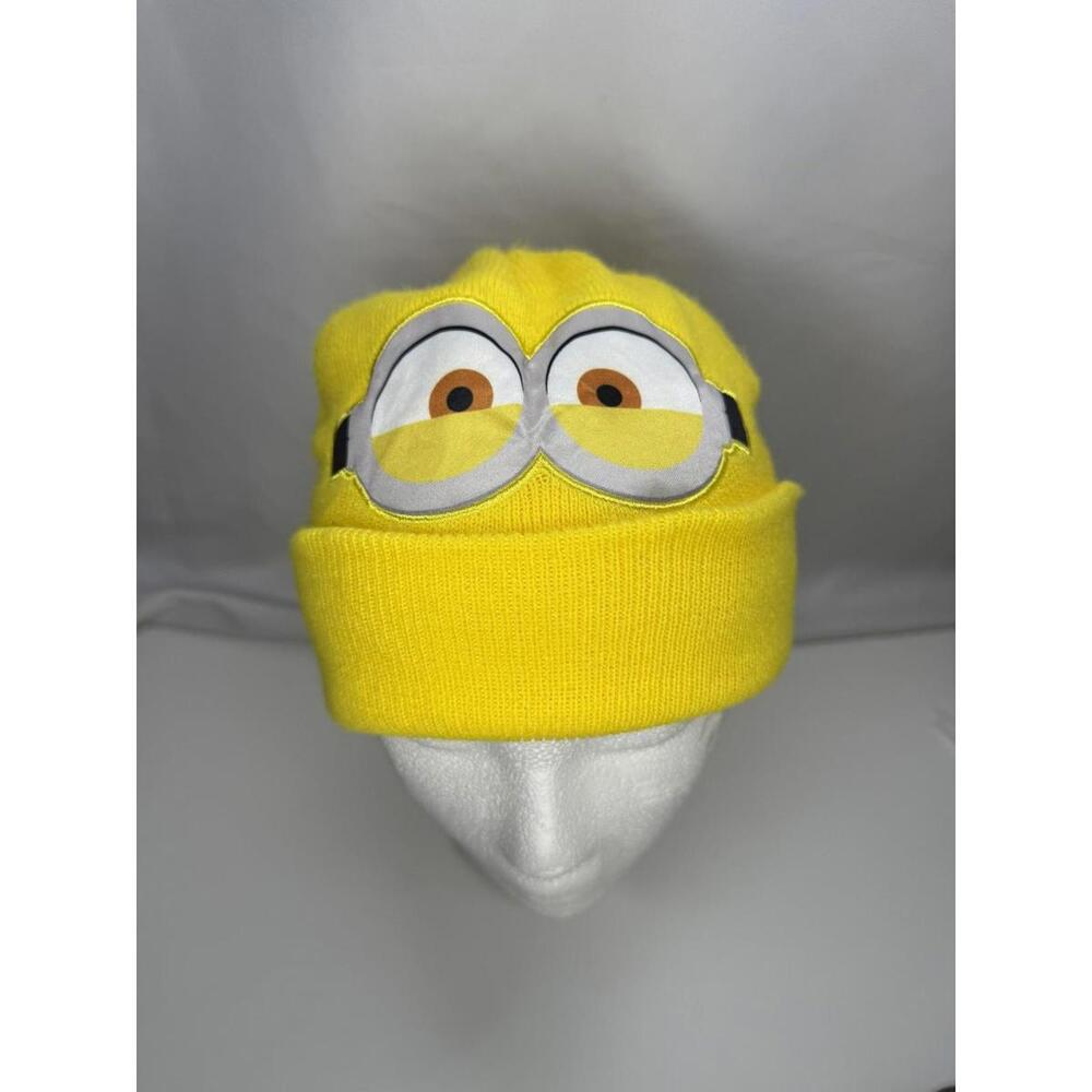Minions Hat‎ Beanie Toddler 2T-5T Yellow Cuffed Knit Rise of Gru Despicable Me
